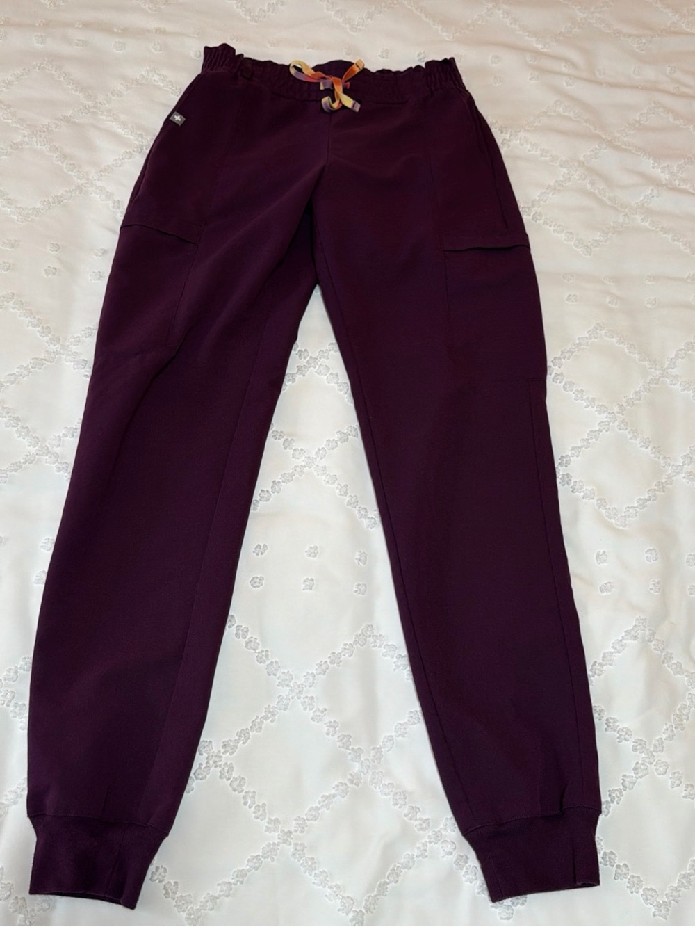 FIGS High Waisted Uman Relaxed Jogger Scrub Pants XS Tall Tie Dye Drawstring